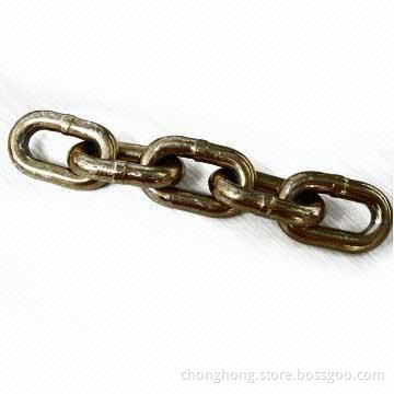 Steel Link Chain, Made of Galvanized and Stainless Steel Materials